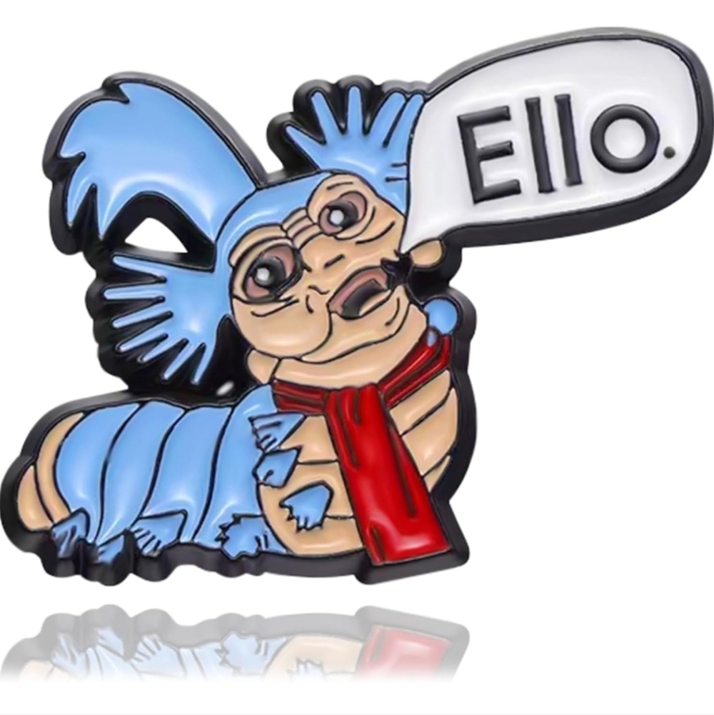 Blue and Red Worm Enamel Pin